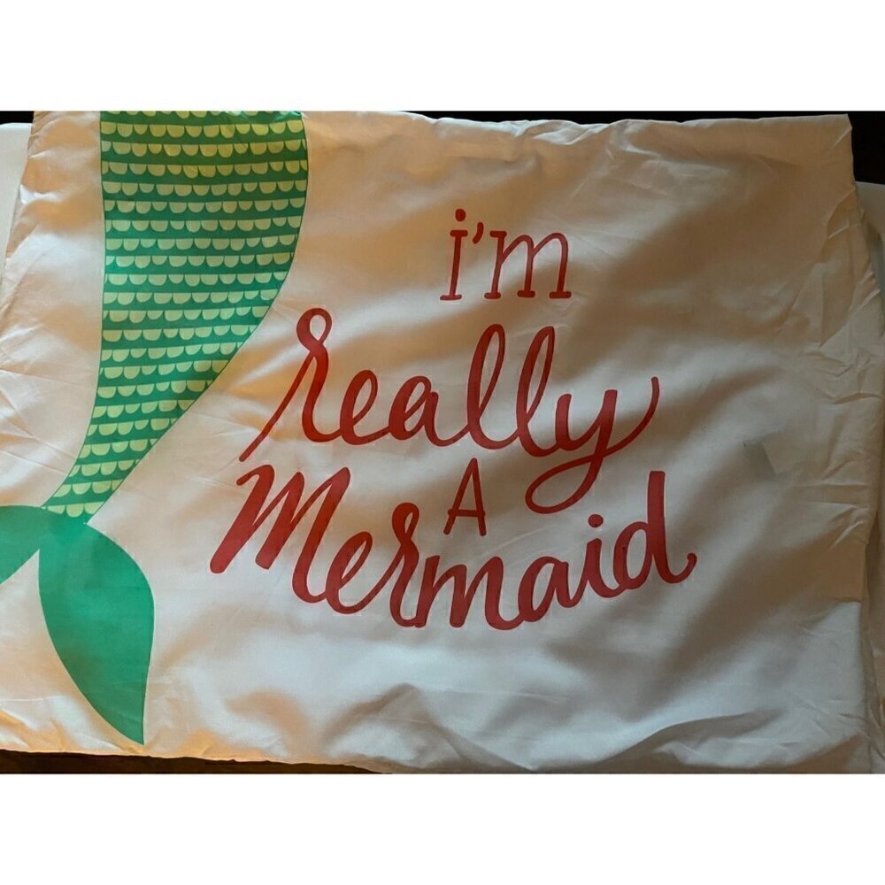 NEW W/O TAGS IM REALLY A MERMAID PILLOWFORT STANDARD PILLOWCASE
